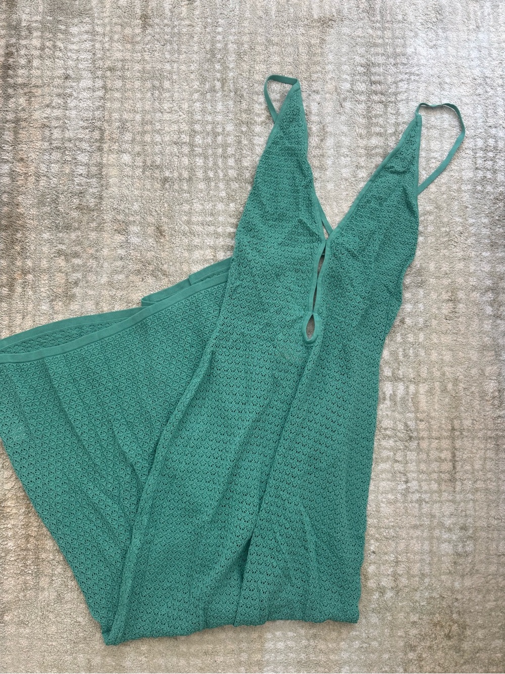 Monday Swimwear Green Crochet Dress